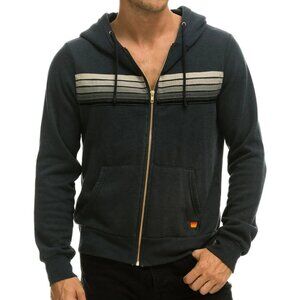 Aviator Nation 5 Stripe Charcoal Gray Hoodie